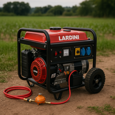 Groupe électrogène 13HP LPG & Essence LARDINI Triphasé avec roues & batterie | Prix Maroc & Devis