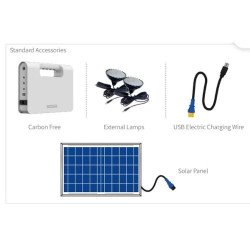 Mini kit solaire avec batterie lithium & 2 lampes LED et deux sortie de charge USB Maroc