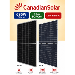 Panneau Solaire CanadianSolar 695W Bifacial N-Type TOPCon au Maroc | Prix & Devis