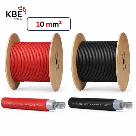 Câble solaire KBE 10mm² 1500V DC rouge & noir au Maroc | Prix & Devis Heliantha