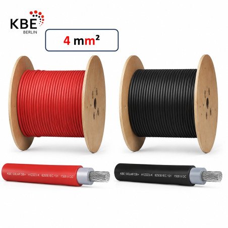 Câble solaire KBE 4mm² 1500V DC rouge & noir au Maroc | Prix & Devis Heliantha