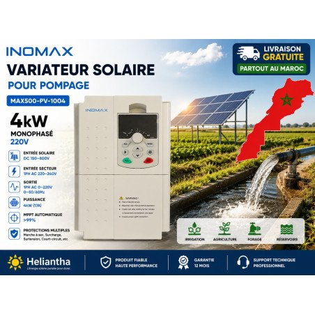 Variateur Solaire INOMAX 4kW 220V Monophasé | Maroc